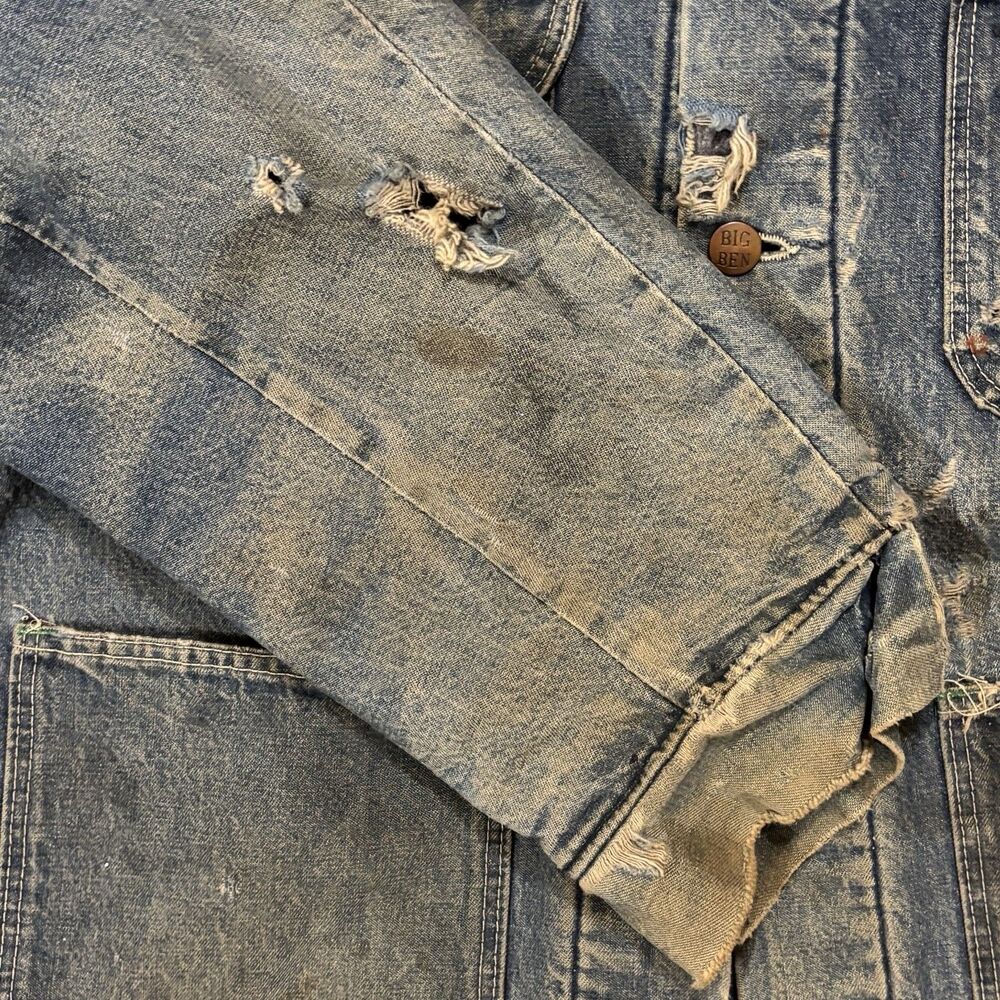 Vintage Big Ben USA Made Mens 48 Denim Barn Chore Coat Blanket Lined - Picture 13 of 16